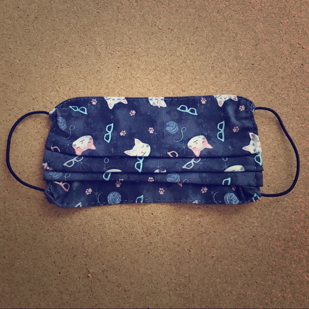 New Hand Sewn Fashion Mask - Cats in Glasses